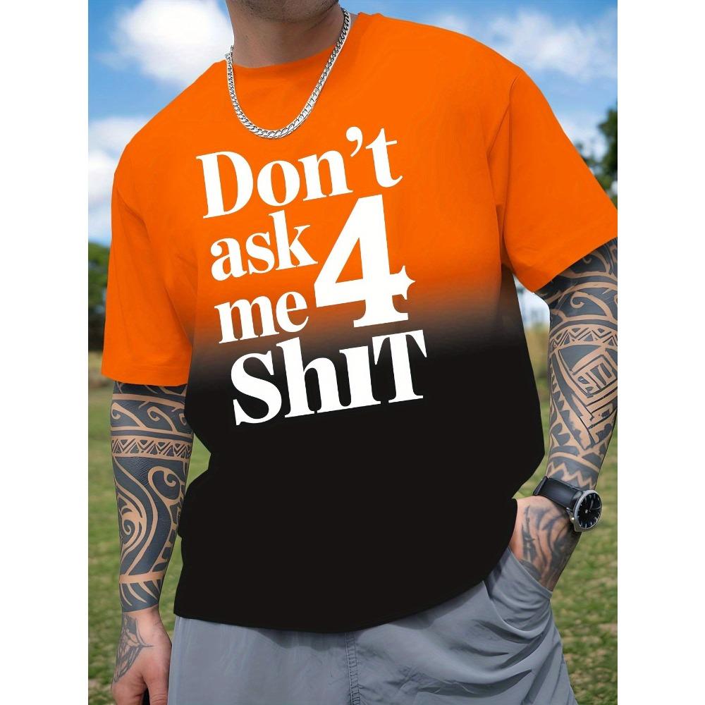 T-shirt Casual Lâche à Manches Courtes Nouveau pour l'Été Décontracté Polyvalent Créatif Amusant Lettre Impression 3D Homme Lâche Col Rond T-shirt