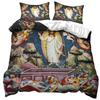 3D Jesus Duvet Cover Christian Sacred Jesus Bedding Set God Bless You Soft Quilt Cover Set King Queen Size For Adults Women Men