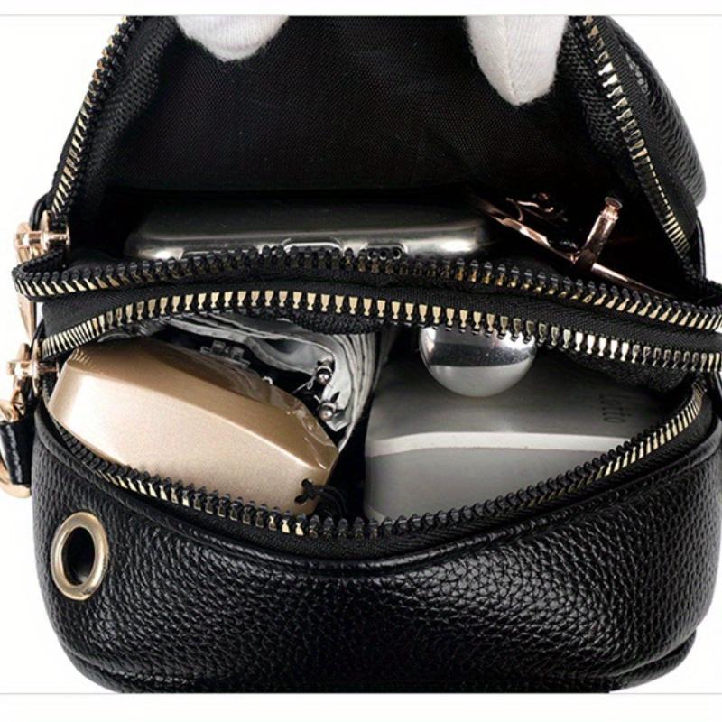 Stylish Minimalist Work Commuting Crossbody Phe Bag, Multi Layer Zipper Design Ladies Shoulder Handbag Purses for Daily Use