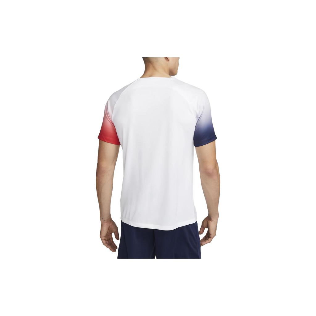 Nike X PSG Collaboration Paris Saint-Germain Academy Pro Logo Embroidered Comfortable Crew Neck Short Sleeve T-Shirt SS24 Men T-Shirt Black FD0630-101