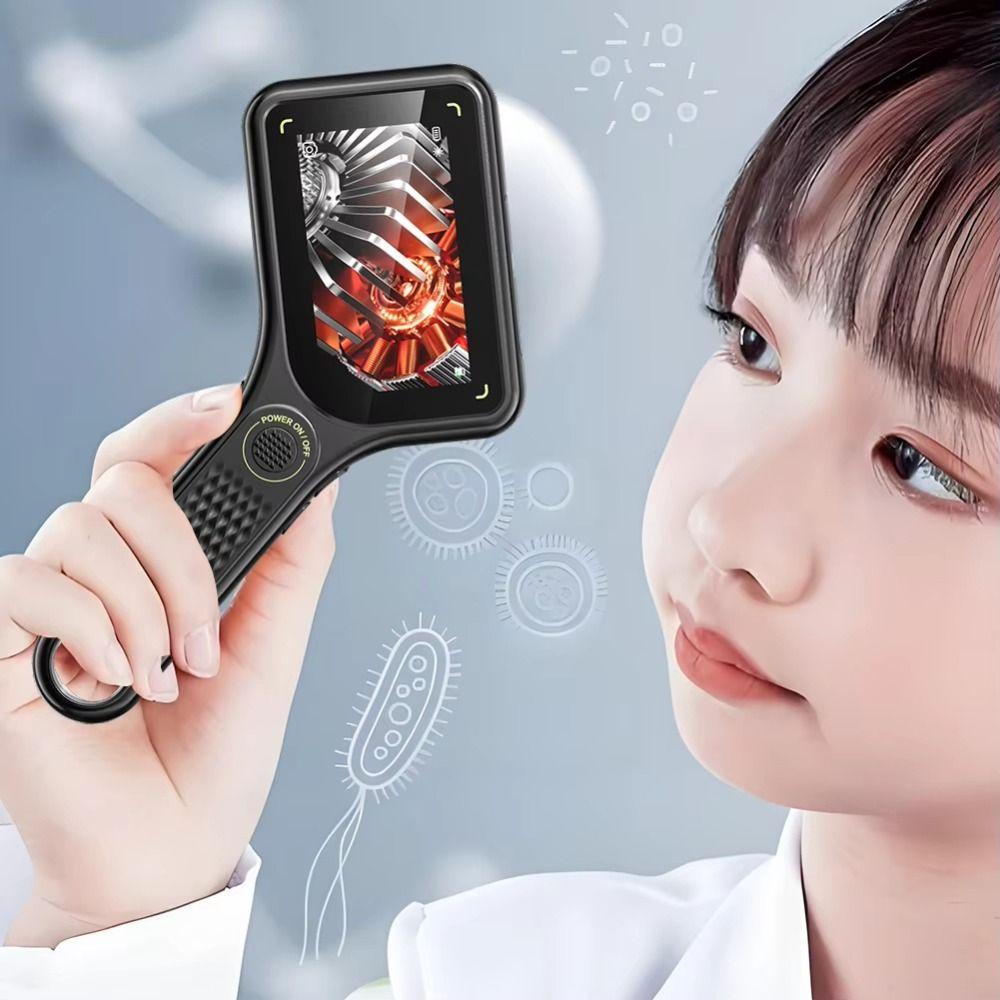 500X Mini Kids Optical Microscope Rechargeable Pocket Digital Microscope  Outdoor Teach