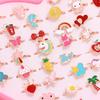 Bagues en alliage de 36 pièces pour enfants, style mixte, motif princesse de dessin animé – Ensemble de bijoux mignons et colorés