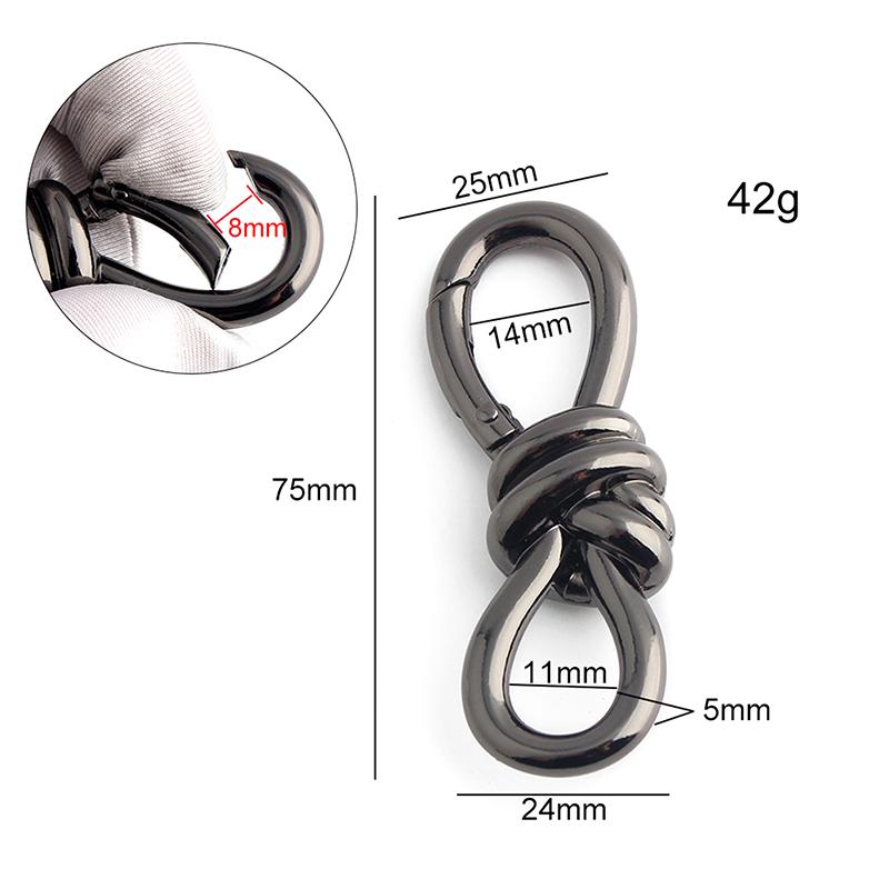 Women'S Tote Bag Metal Twist Knot Spring Ring Lobster Buckle Shoulder Bag Shoes Clothes Knot Decoration Keychain