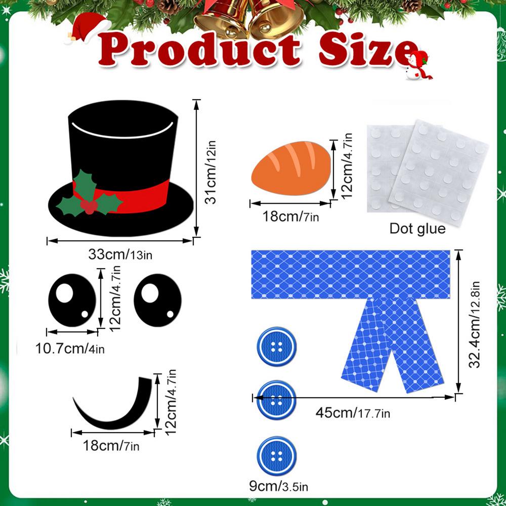 Jul Snögubbe Klistermärken Kylskåp Fönster Dekorativa Dekaler Julhelg Dekoration Roligt Uttryck Kylskåpsklistermärken