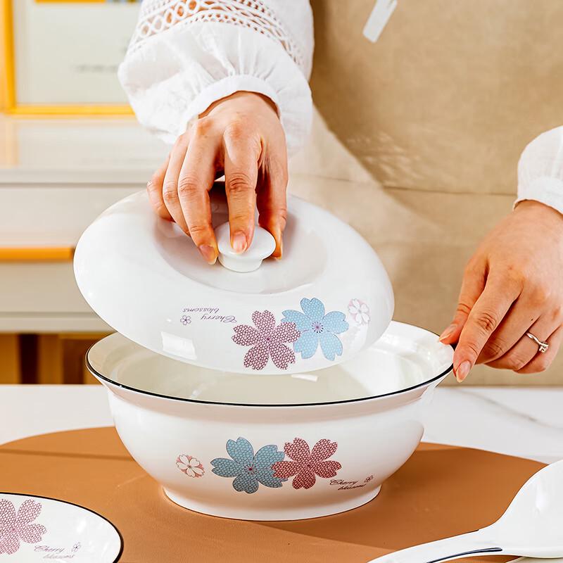 Керамическая суповая тарелка Haoya Jingdezhen с цветочным узором, 9 дюймов