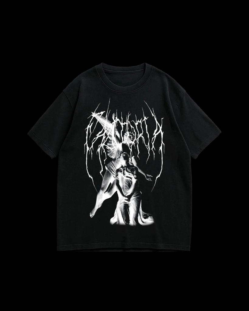 Gothic Men Black Pure Cotton Tshirt Religious and Subculture Dark Style Women Tshirt Philosophical Statement Personalized Top