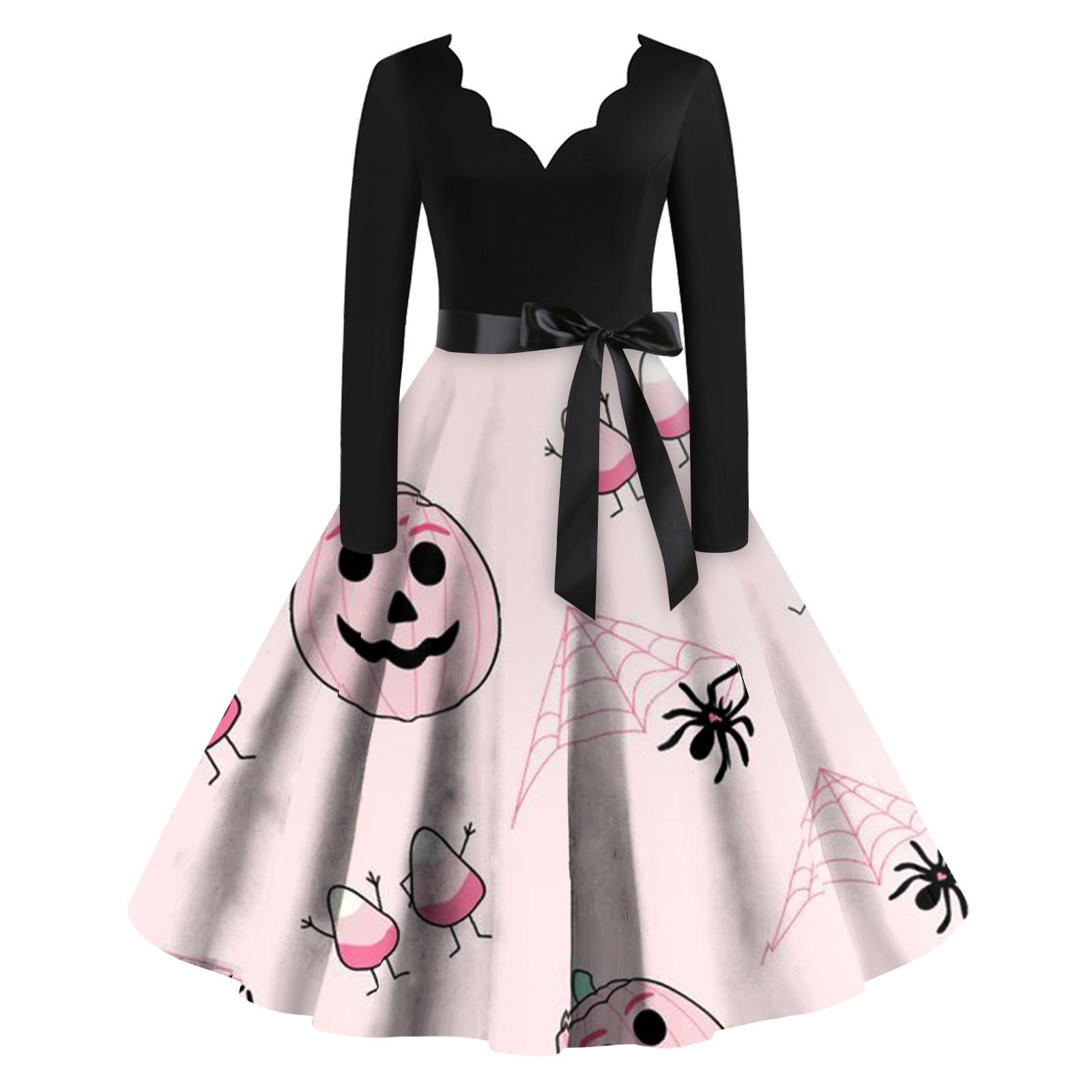 Женское винтажное классическое платье с вырезом на талии и галстуком-бабочкой с длинными — фото 8