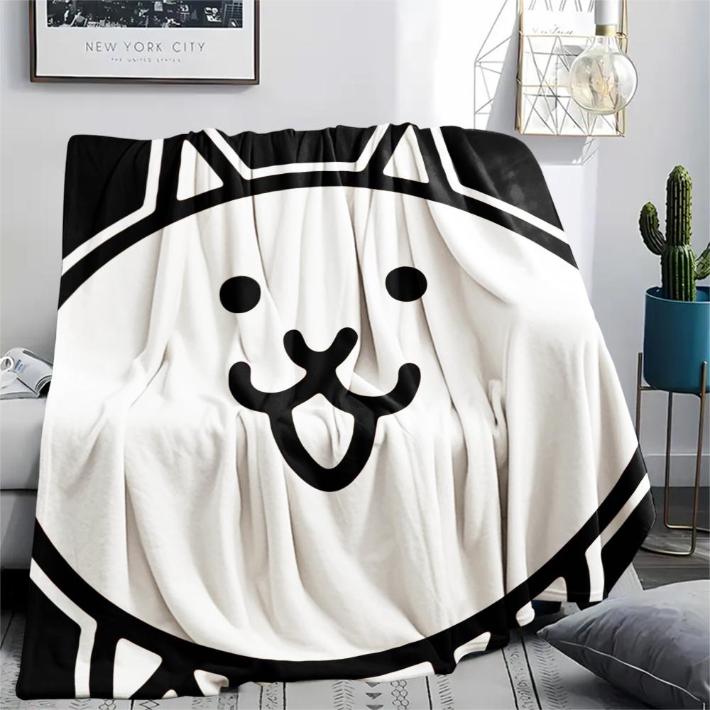1PC THE BATTLE CATS Print Flannel Blanket, High quality Comfortable for All Seasons, Home Decor, Warmth and Comfort, Perfect for Christmas Gifts207