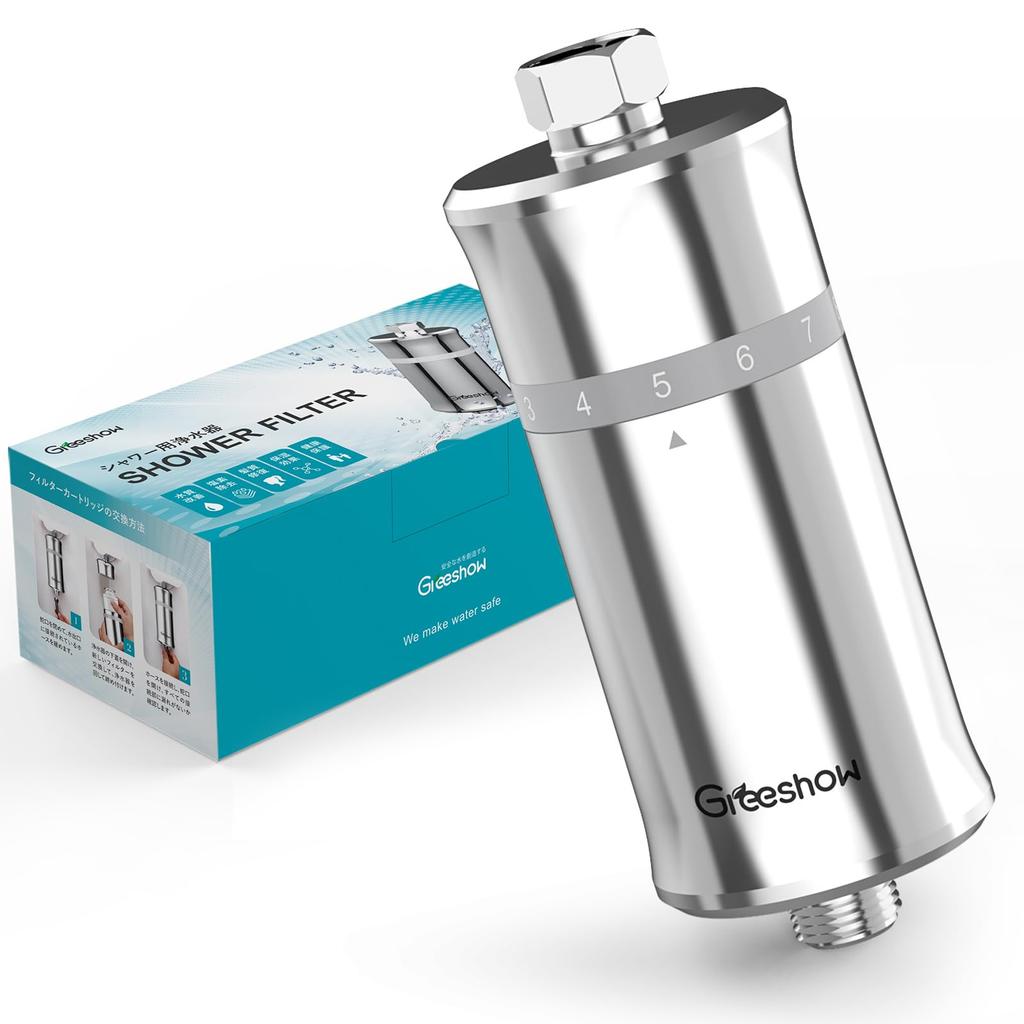 Greeshow Shower Water Purifier Chlorine Shower Water Filter Water Bath Water Compatible with International General Standard Regularly Bath 1 Filter