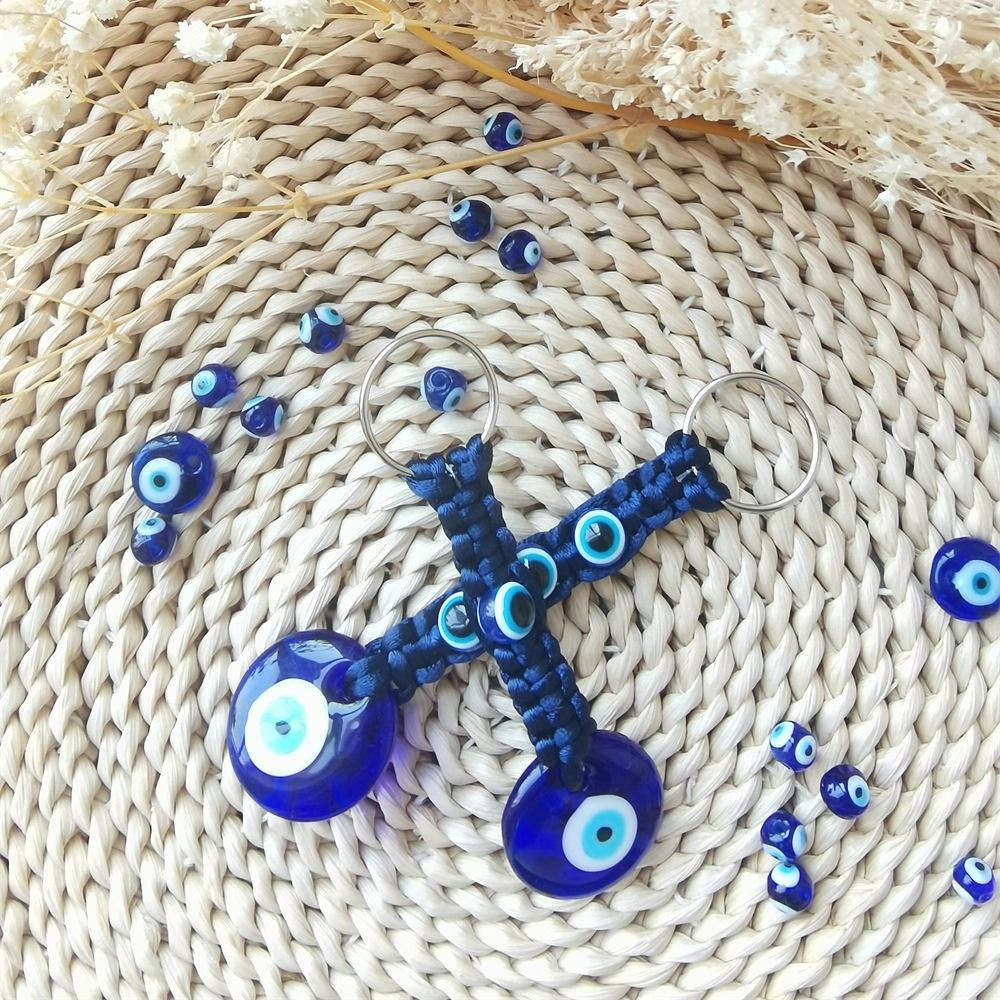 Boho Evil Eye Pendant Handmade Macrame Turkish Nazar Charm Cotton Tassel Bag Hanger Car Ornament Home Decor Gift