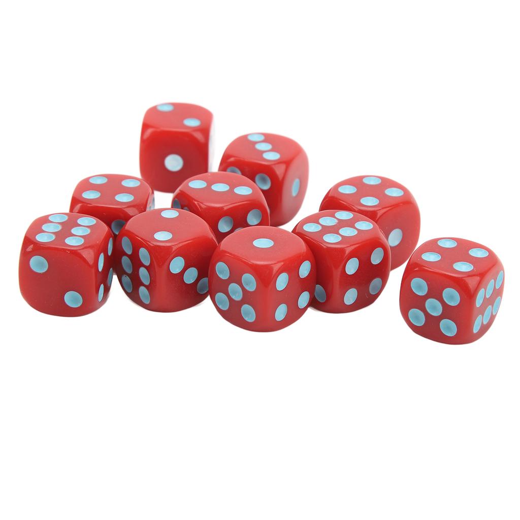 20Pcs 16mm Rounded Corner Dice 6 Sided Game Dice Set for Table Board Games Math Games Red Blue Dots