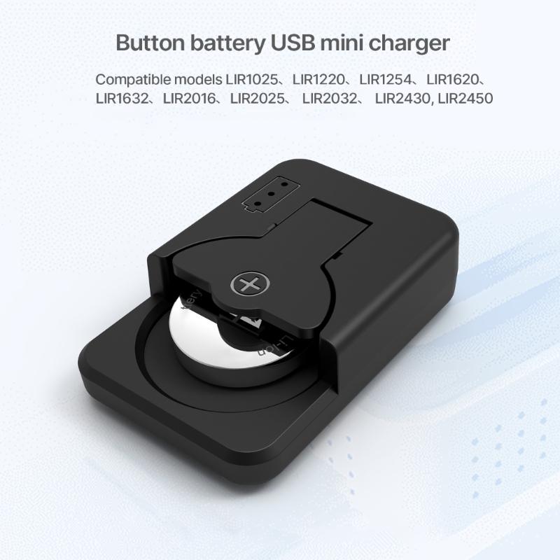 Type C Lithium Coin Battery Charger Widely Charging for LIR1025,LIR1220,LIR1254,LIR1620,LIR1632,LIR2016,LIR2025 Battery