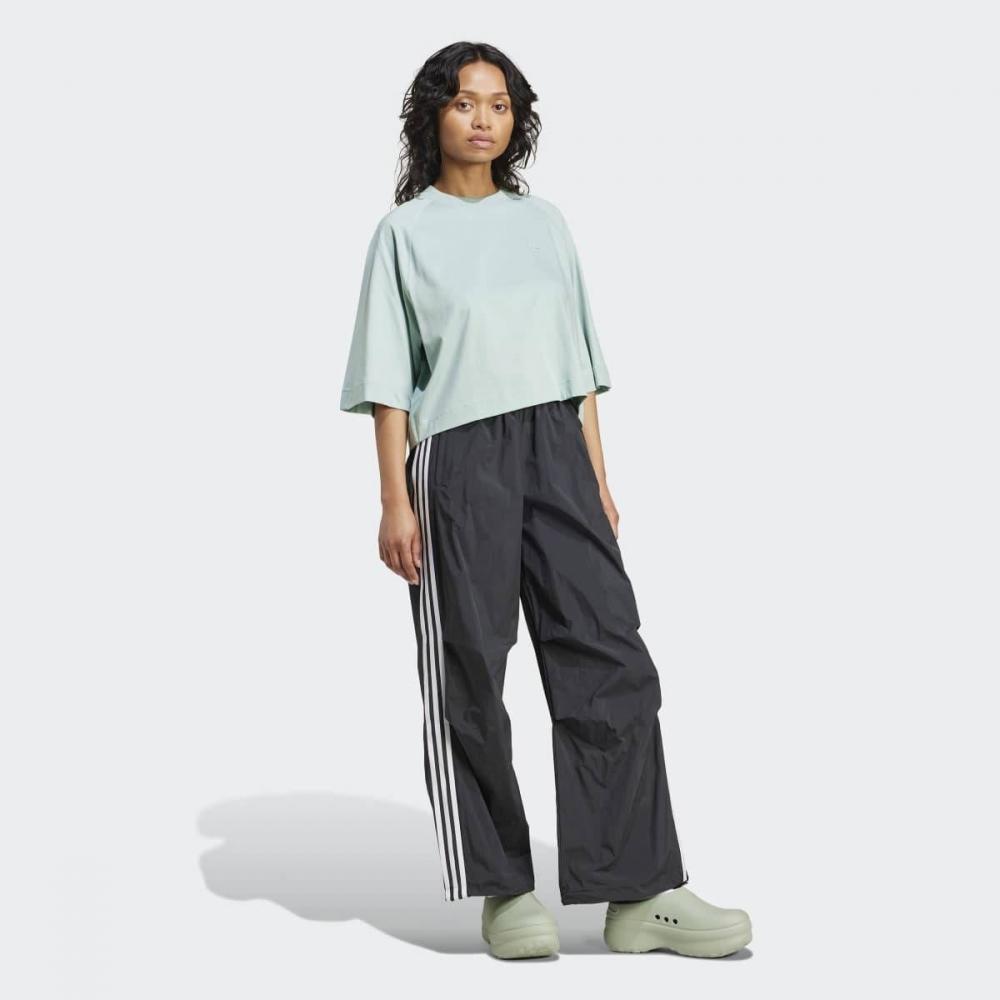 Adidas 3 Stripe Woven Parachute Pants Loose Fit Black  Iy7251 