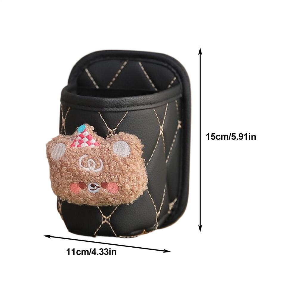 

Leather Car Cup Holder Car Door Storage Box Clip on Interior Accessories Multi-Functional Automotive Interior Seat Cup Holder чорний