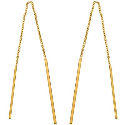 [R5720] - Artisanal Gold-plated Earrings 'Choreography' - Sticks 30x1 Mm