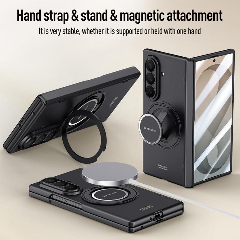 Magnetic Rebound Handheld Rotating Stand Phone Case for Samsung Z Fold 8 Ultra Galaxy Z Fold8 Glass Screen Hinge Protect Cover
