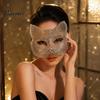 Luxury Rhinestone Costume Mask Full Halloween Mask, Sparkling Skull And Cat Face Carnival Adjustable Elastic Straps for Theme Dances Decorative Party