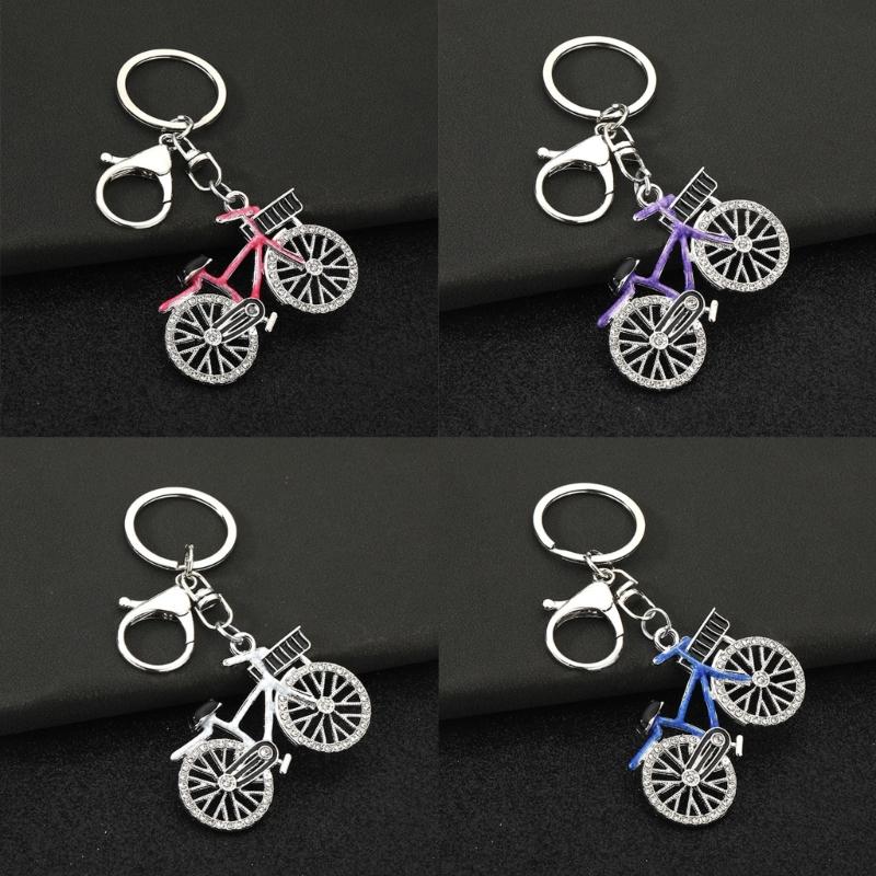 Sporty Couple Bike Keychains Metal Construction Crystal Ideal For Anniversary Gifting