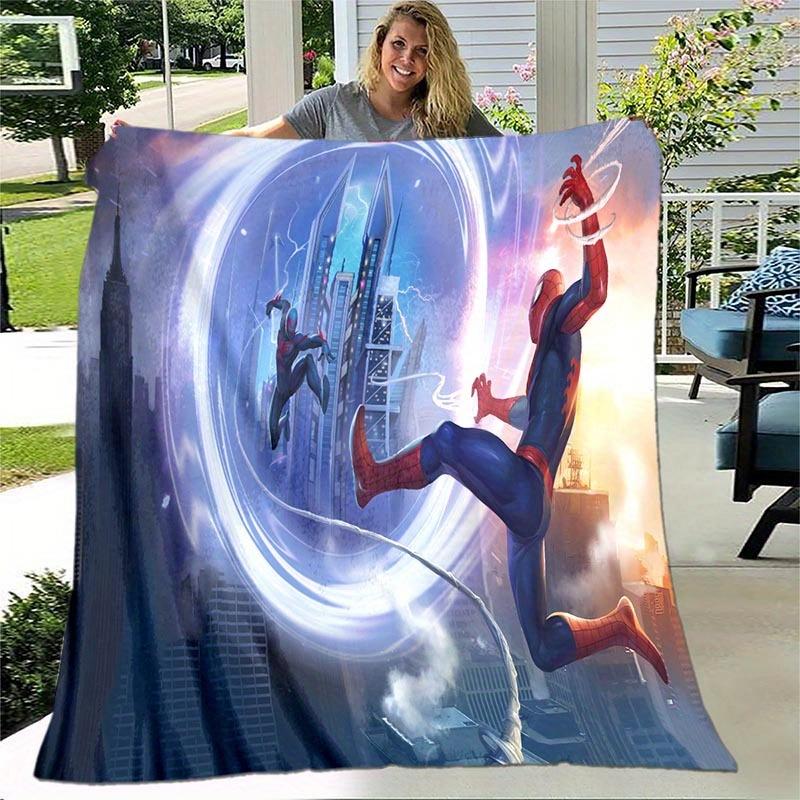 1 peça Manta com Estampa do Homem-Aranha - Macia, Cobertor para Todas as Estações para Sala de Estar, Quarto, Presente Personalizado com Design Adorável de Desenho Animado