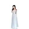 Temperament one-word collar long-sleeved dress for women's autumn new off-the-shoulder waist and thin A-word long dress