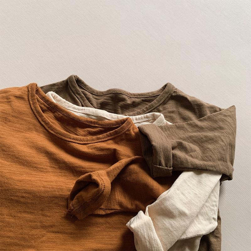 Bamboo Cotton Long Sleeve T-shirt for Boys & Girls - 2025 Spring/Autumn Korean Style Base Layer