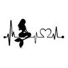 Waterproof Removable Mermaid Art Car Heartbeat Lifeline Decal Sticker