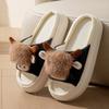 Fashion Cute Cartoon Cow Women Slippers Comfortable Platform Spring Couple Home Slippers Ladies Fashion Linen Indoor Slipper Wholesale