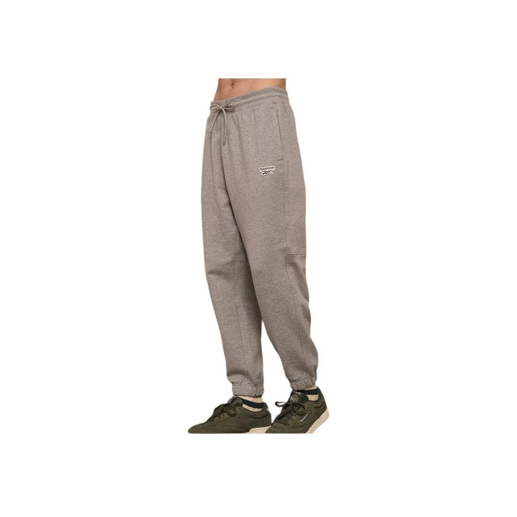 Reebok Solid Color Drawstring Knit Sports Pants Unisex Bottoms Medium-Gray 23FRC607UGG4