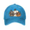 Thankful Leopard Print Pumpkin Thanksgiving Decor Washed Baseball Cap Outdoor For Womens Unisex FeUnisex