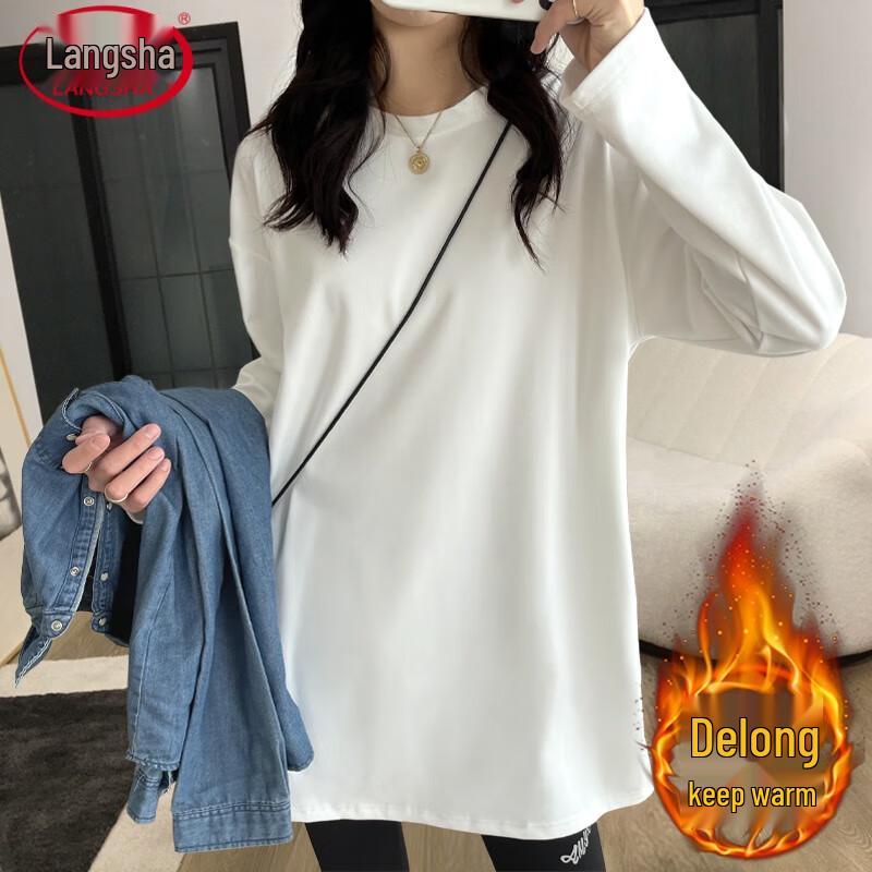 LangSha Women s Velour Long-Sleeve Base Layer T-Shirt L