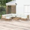 VidaXL Garden Lounge Set 11 Pcs with Cream White Cushions Bamboo 3155193