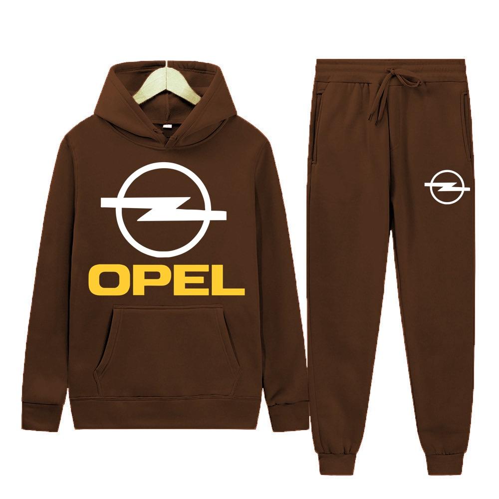 Men's Women 2Pcs Sets Fleece Sweatshirt Hoodies Pants OPEL Car Male Sportswear Tracksuits Unisex Ensemble Homme