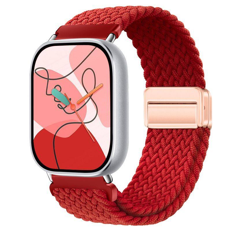 For Redmi Watch 6/5/4 XiaoMi Mi Band 8 Pro Quick Release Magnetic Woven Nylon Band Adjustable Breathable Sport Wristband