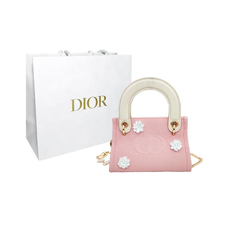 DIOR Bag DIY Style Cosmetic Bag Mountaintop Art Mist Sakura Mountain Tea Elegant and Sweet Delicate and Compact Girly Style Handbag Shoulder