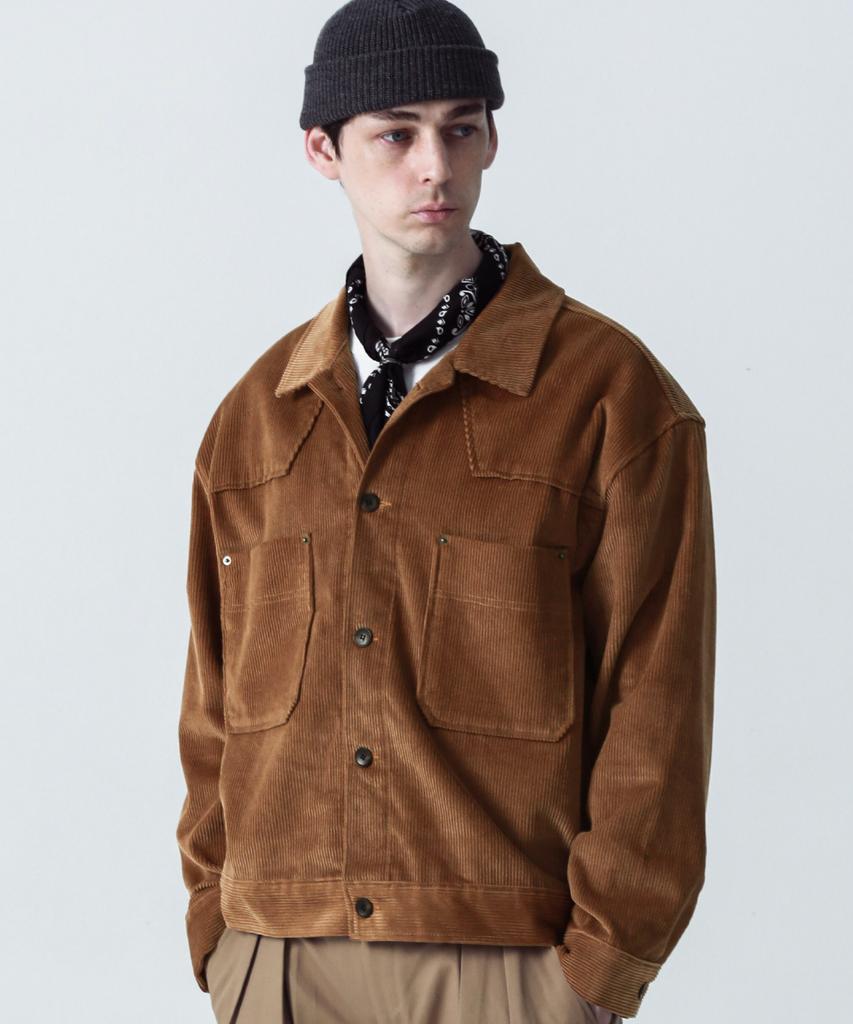 Stage Name Western Corduroy Oversized Trucker Jacket_Camel Brown
