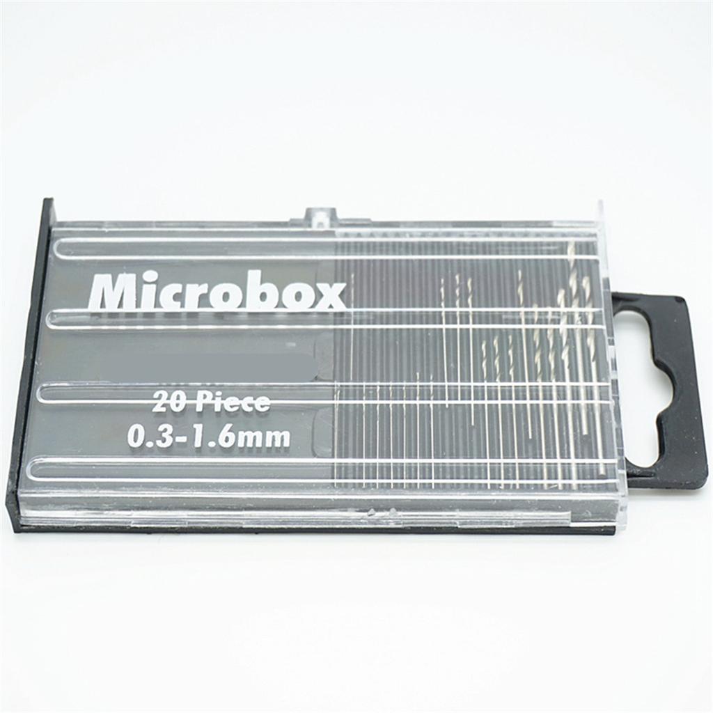 20Pcs HSS Twist Drill Bits Mini Straight Shank Twist Drill Bit with Plastic Box for Household