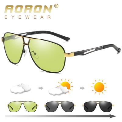 Modische photochrome polarisierte Sonnenbrille, klassischer Spiegel, Autofahren, Sonnenbrille mit UV400-Schutz, Blendschutz für Herren