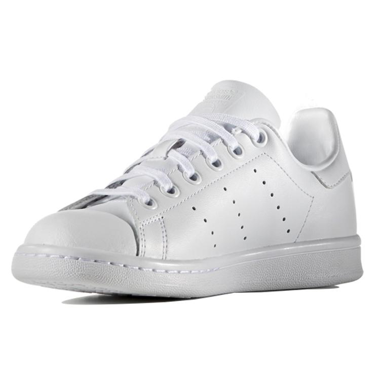 Adidas Originals STAN SMITH J Slip Resistant Abrasion Resistant Low top Kids' Skateboarding Shoes White Teenagers S76330