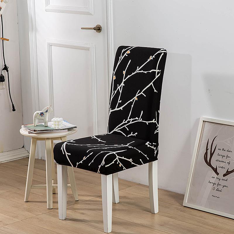 New Color High Gram Heavy Printing Elastic Backrest Integrated Chair Cover Household Hotel Anti-Fouling Dining Table Chair Cover