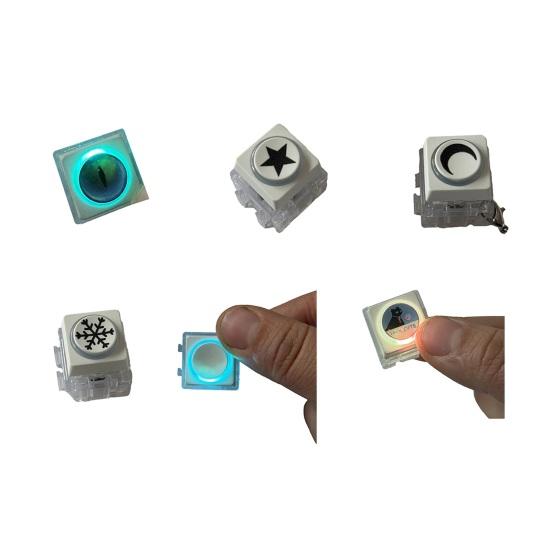 Keyboard Fidget Toy with LED Light Stress Relief Decompression Button Finger Clicker Sensory Toy Travel Office School Focus Aid Keyboard Keychain