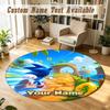 Round Rug Custom NameSonic Pattern Non Slip Carpet Home Floor Decor