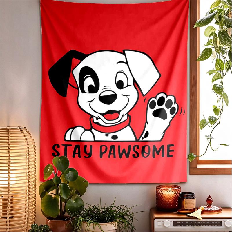 Stay Pawsome Pattern Tapestry Wall Hanging Boho Aesthetic Wall Blanket For Bedroom Living Room Dorm Home Wall Decor 1015287