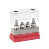 4*M10 Studs (3/8") Marine Battery Bus Bar Heavy Duty 12-48V 600A Waterproof Terminal Block Black & Red for Truck Marine Solar