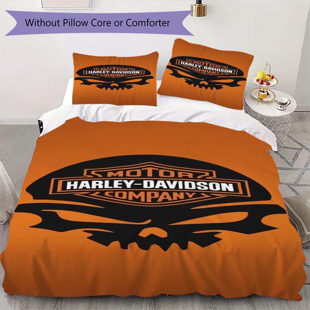 Harley Davidson Skull Gun Bedding 1 Duvet Cover 2 Pillowcase Without Core Without Core Christmas Birthday Gift Soft And Comfortable