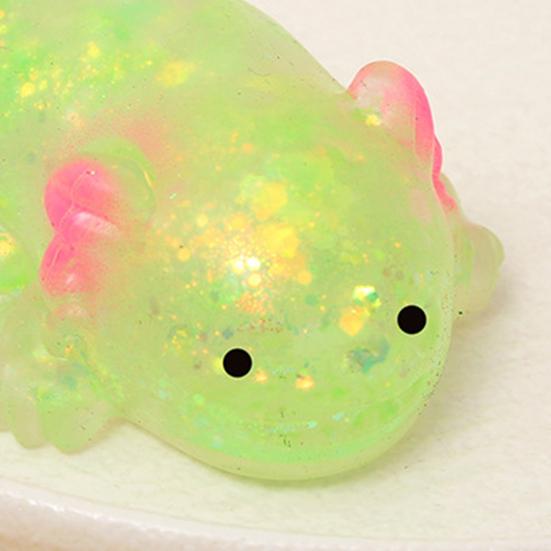 Mini Glitter Salamander Squeeze Toy Stress Relief Lying Salamander Sensory Toy Decompression Clear Animal Fidget Toy