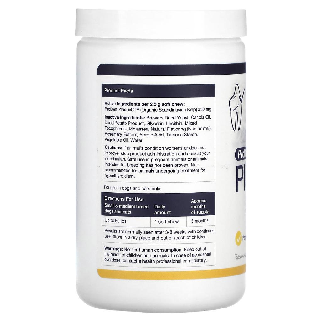 Plaqueoff Soft Chews, Small To Medium Dogs and Cats, 90 Soft Chews, 225G (7.9Oz)