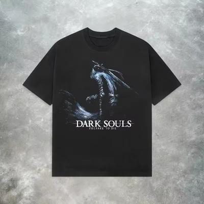 Dark Souls T-Shirt Retro Y2K Soulsborne Videospiel Shirt Sommer Herren und Damen Locker und Atmungsaktiv T-Shirt Top