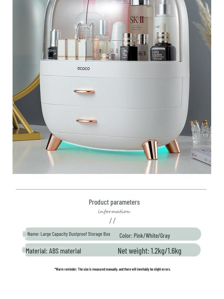 Διαφανής Ανθεκτικός στη Σκόνη Οργανωτής Καλλυντικών: Αποθήκευση Πινέλων Μακιγιάζ και Περιποίησης Δέρματος για Τραπέζι Μακιγιάζ