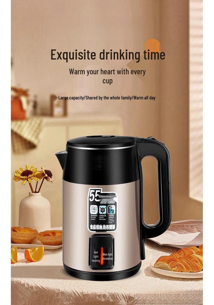 Smart Electric Kettle, Double Layer Anti-Scald, Durable Insulation, Rapid Boil, Fast Heating