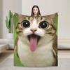 Miauw Kat Uil Bellen Telefoon Thema Warme Gezellige Deken Esthetische Reis Plaid Home Decor Flanellen Sprei Bank Bed Cover